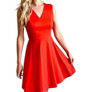 Draper James Red V-neck Love Circle Sleeveless Dress Size 4